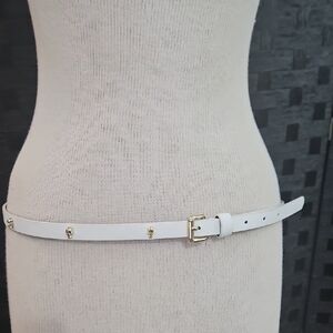 White Belt with Gold Skull Accents Size Large